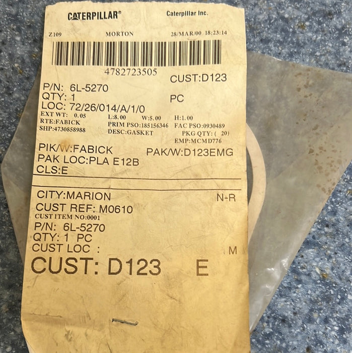 6L5270 GASKET CAT NEW SURPLUS