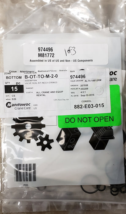 974496 SEAL KIT MANITOWOC NEW