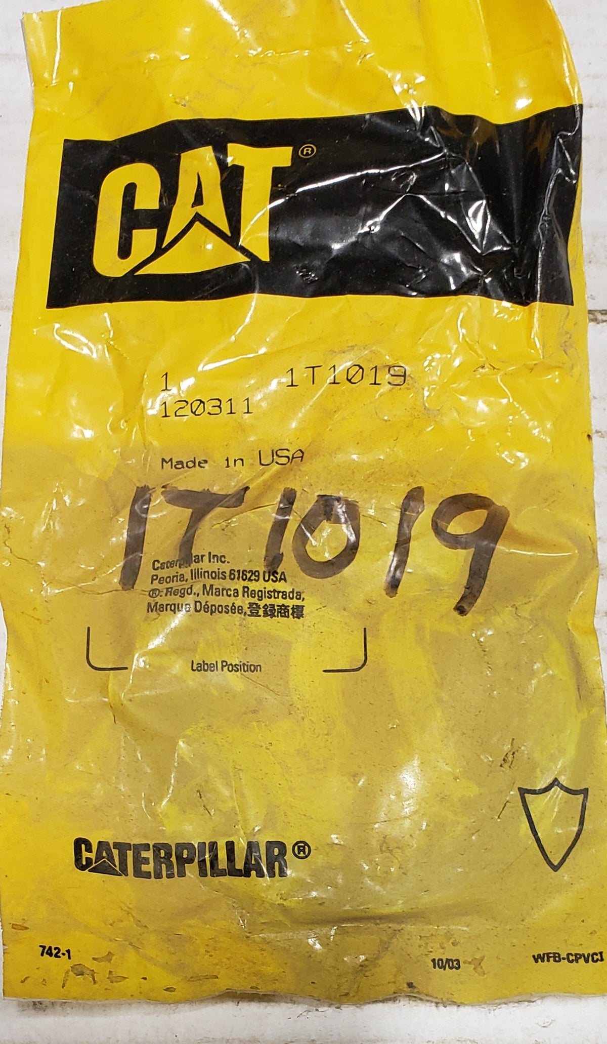 1T1019 CARRIER NEW SURPLUS GENUINE CAT — Equipment Parts